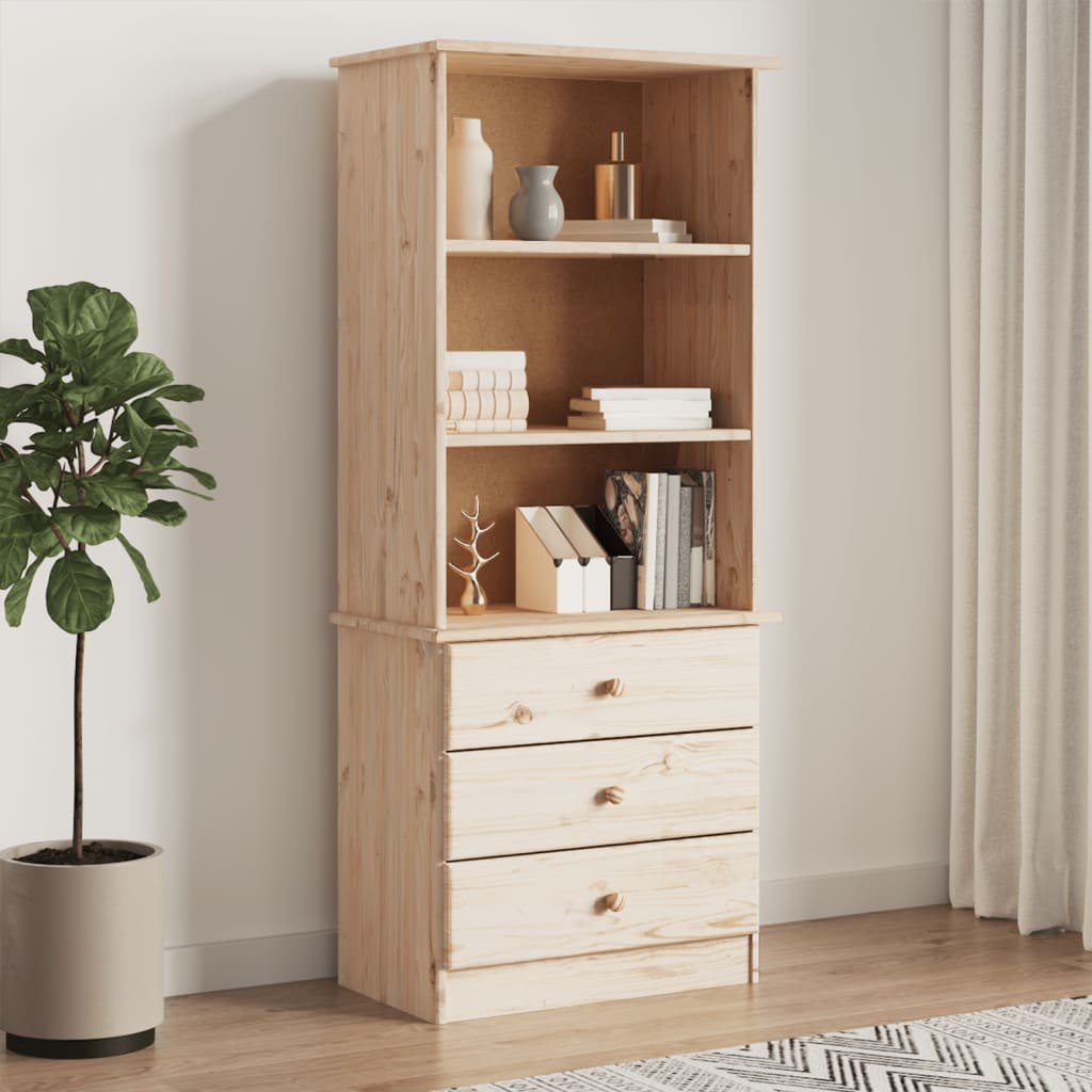 vidaXL Librería con cajones ALTA madera maciza de pino 60x35x142 cm