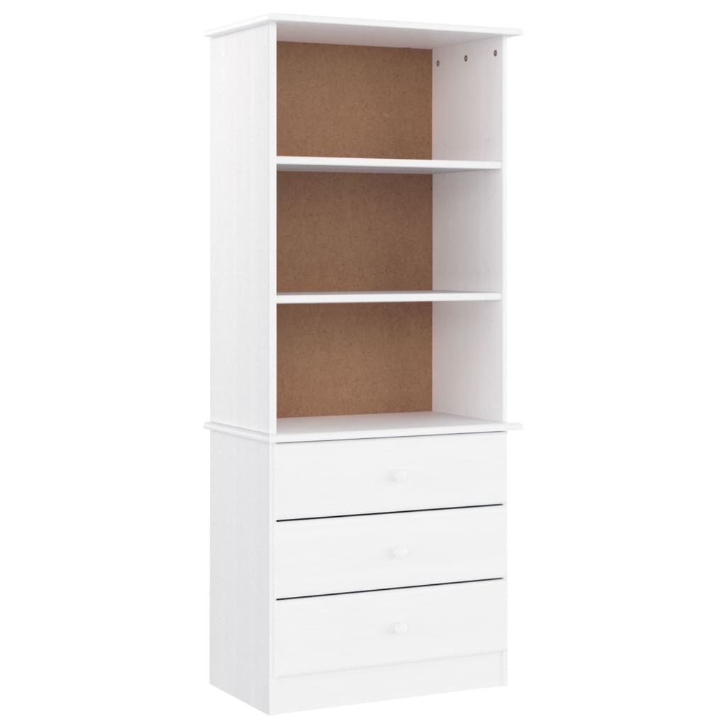 vidaXL Librería con cajones ALTA madera de pino blanco 60x35x142 cm