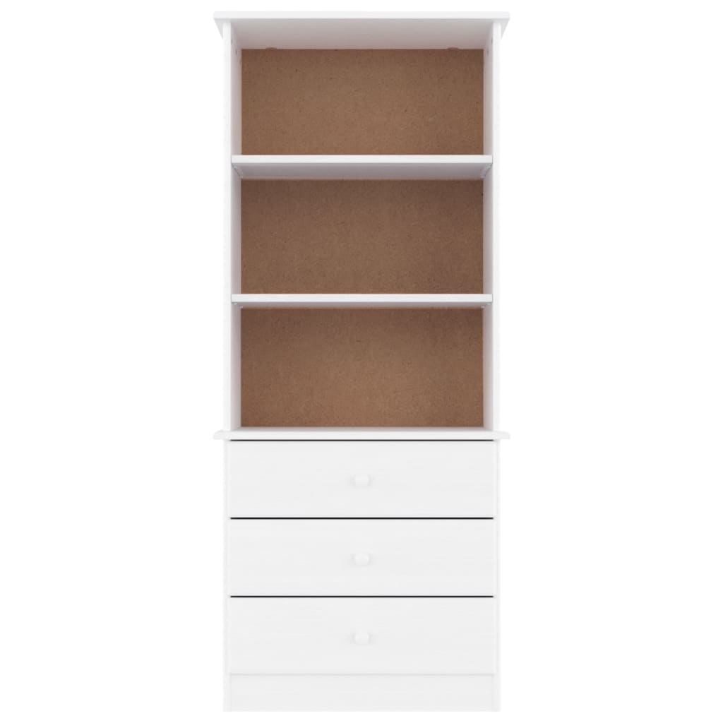 vidaXL Librería con cajones ALTA madera de pino blanco 60x35x142 cm