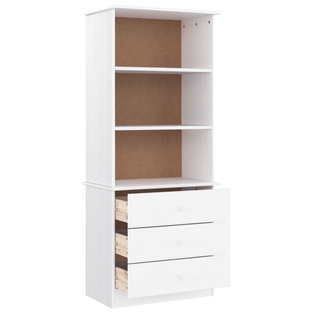 vidaXL Librería con cajones ALTA madera de pino blanco 60x35x142 cm