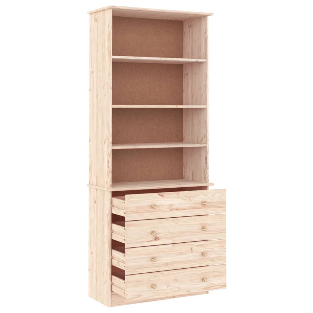 vidaXL Librería con cajones ALTA madera maciza de pino 77x35x186,5 cm