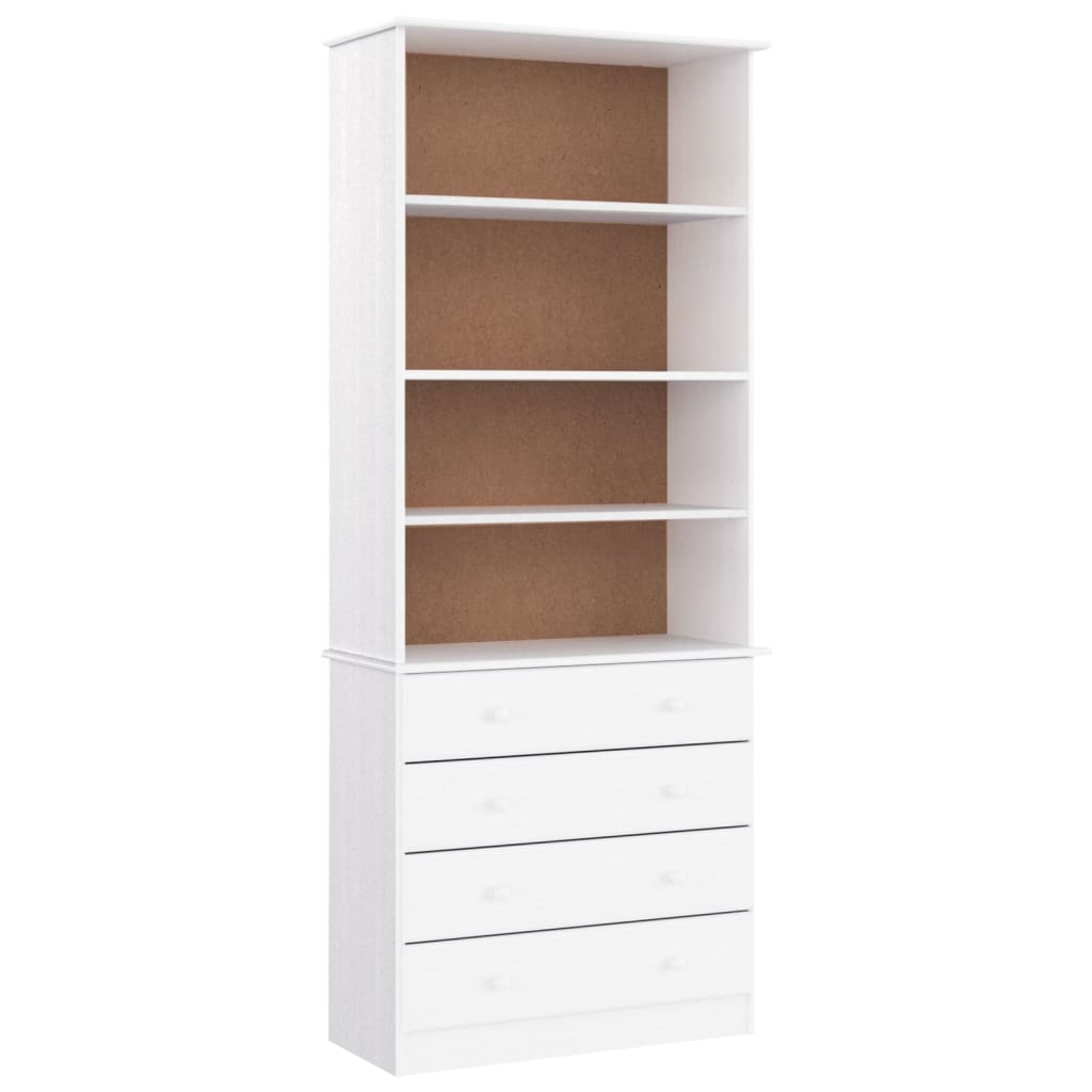 vidaXL Librería con cajones ALTA madera de pino blanco 77x35x186,5 cm