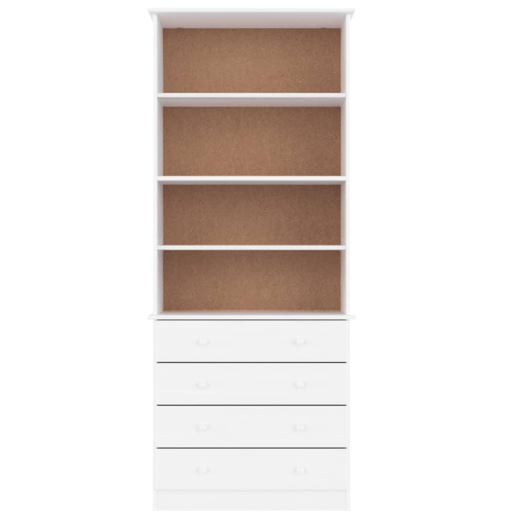 vidaXL Librería con cajones ALTA madera de pino blanco 77x35x186,5 cm