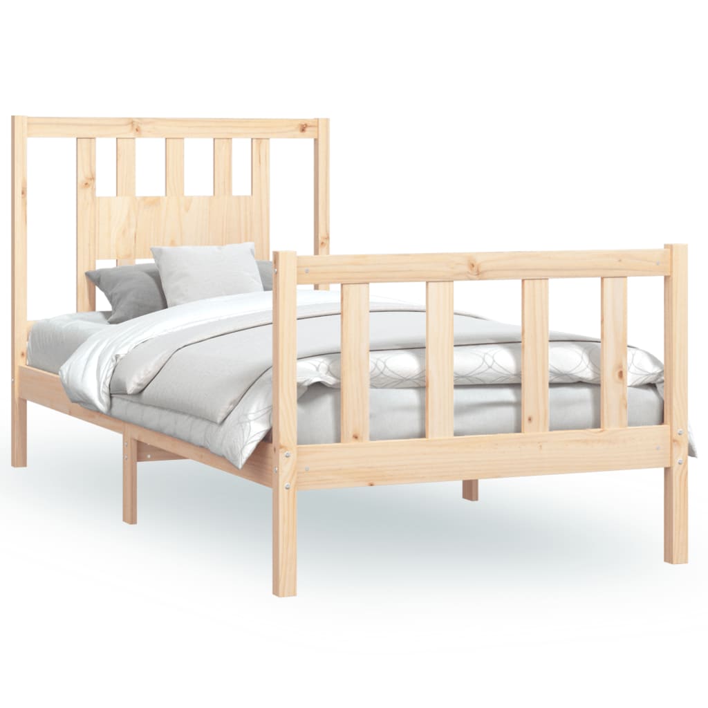 vidaXL Estructura de cama sin colchón madera maciza de pino 90x200 cm