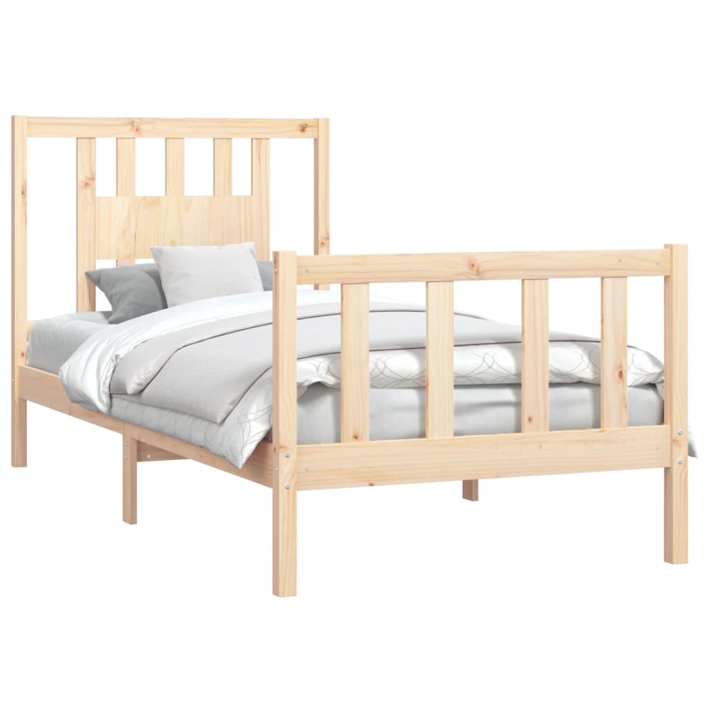 vidaXL Estructura de cama sin colchón madera maciza de pino 90x200 cm