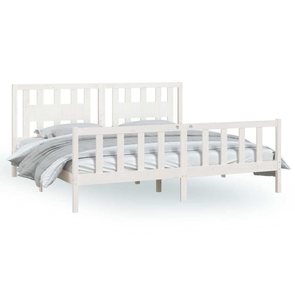 vidaXL Estructura de cama sin colchón madera de pino blanco 200x200 cm