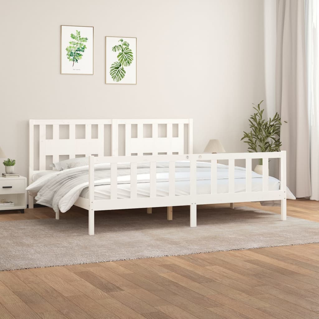 vidaXL Estructura de cama sin colchón madera de pino blanco 200x200 cm