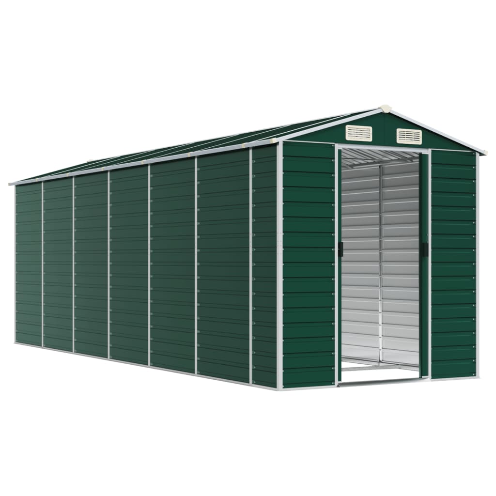 vidaXL Cobertizo de jardín acero galvanizado verde 191x555x198 cm