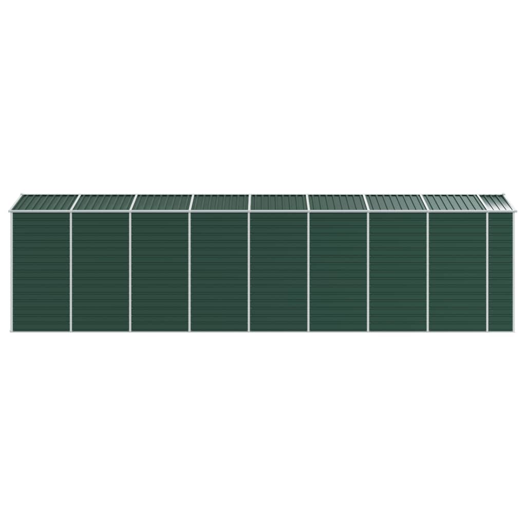 vidaXL Cobertizo de jardín acero galvanizado verde 191x725x198 cm