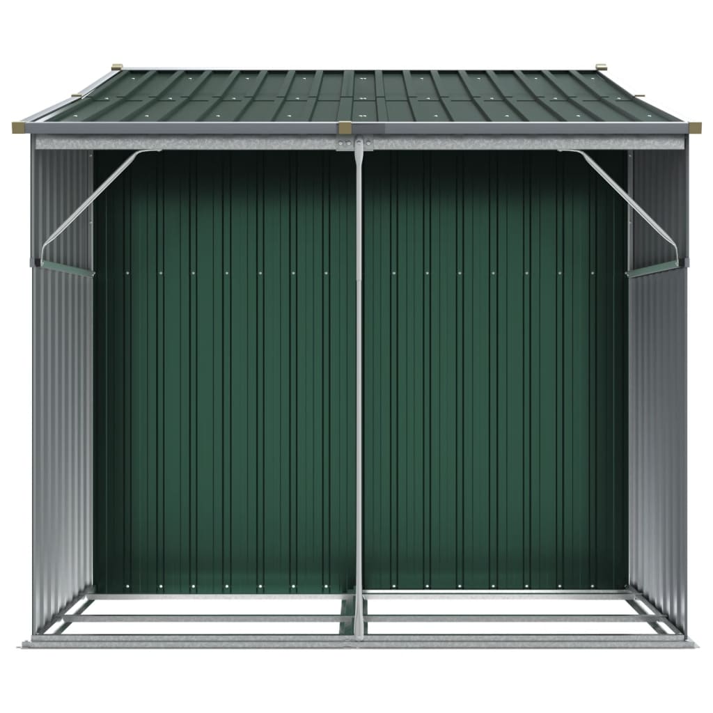 vidaXL Cobertizo de jardín acero galvanizado verde 277x192,5x179 cm