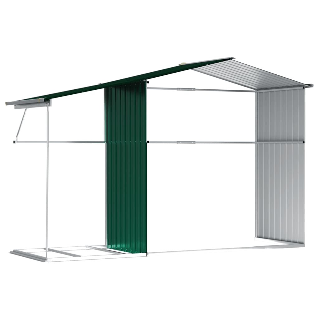 vidaXL Cobertizo de jardín acero galvanizado verde 277x192,5x179 cm