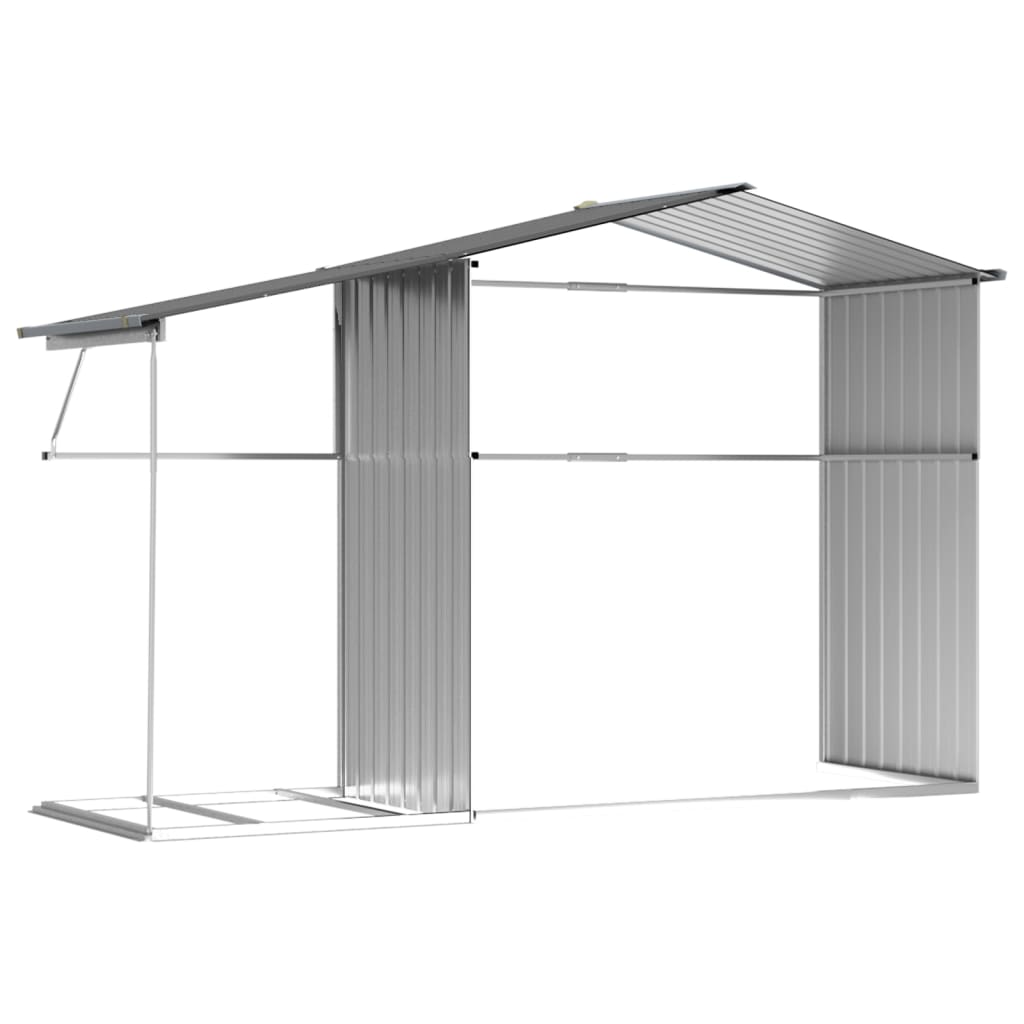 vidaXL Cobertizo de jardín acero galvanizado gris 277x192,5x179 cm