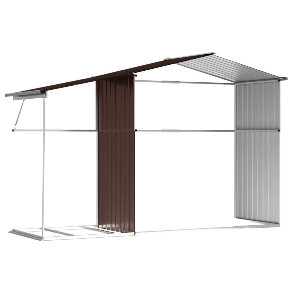 vidaXL Cobertizo de jardín acero galvanizado marrón 277x192,5x179 cm