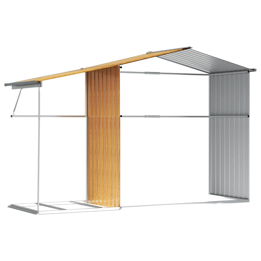 vidaXL Cobertizo jardín acero galvanizado marrón claro 277x192,5x179cm