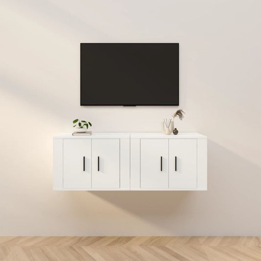 vidaXL Muebles para TV de pared 2 uds blanco 57x34,5x40 cm