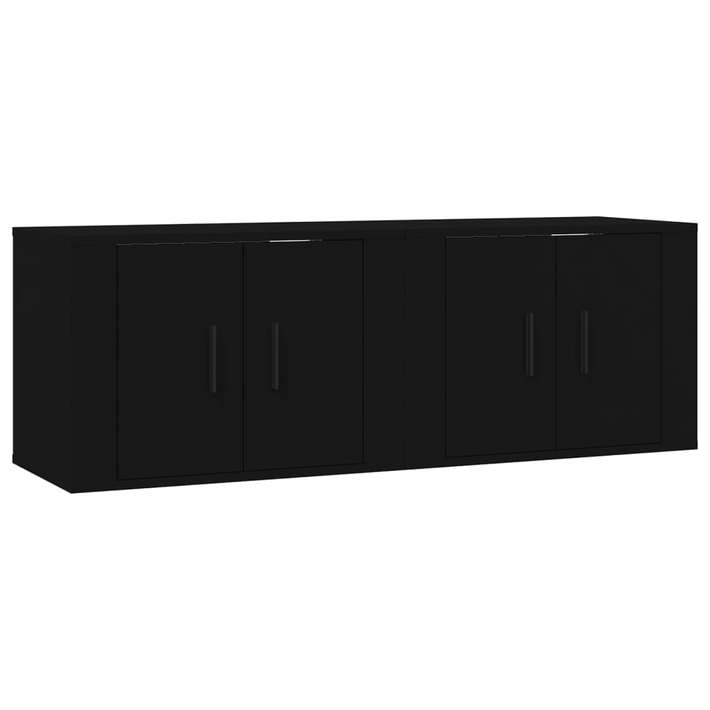 vidaXL Muebles para TV de pared 2 uds negro 57x34,5x40 cm