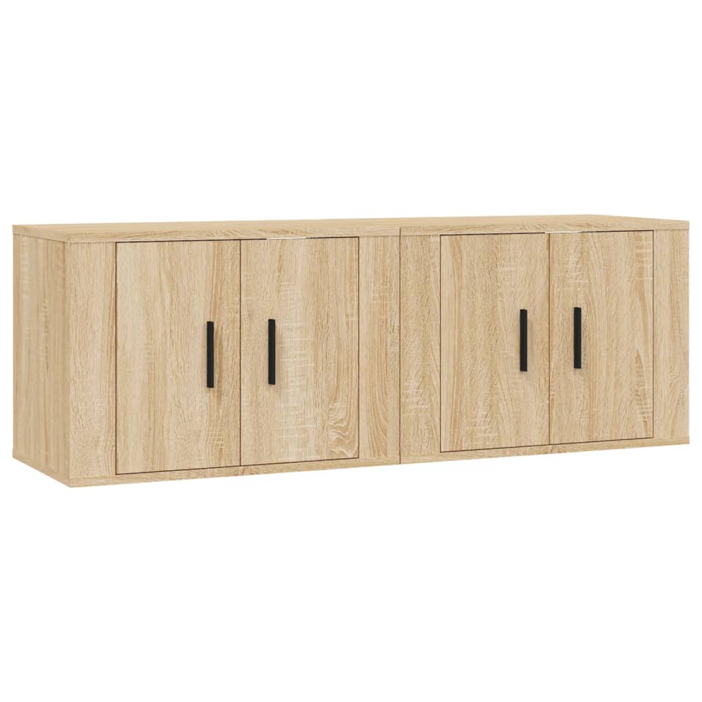 vidaXL Muebles para TV de pared 2 uds roble Sonoma 57x34,5x40 cm