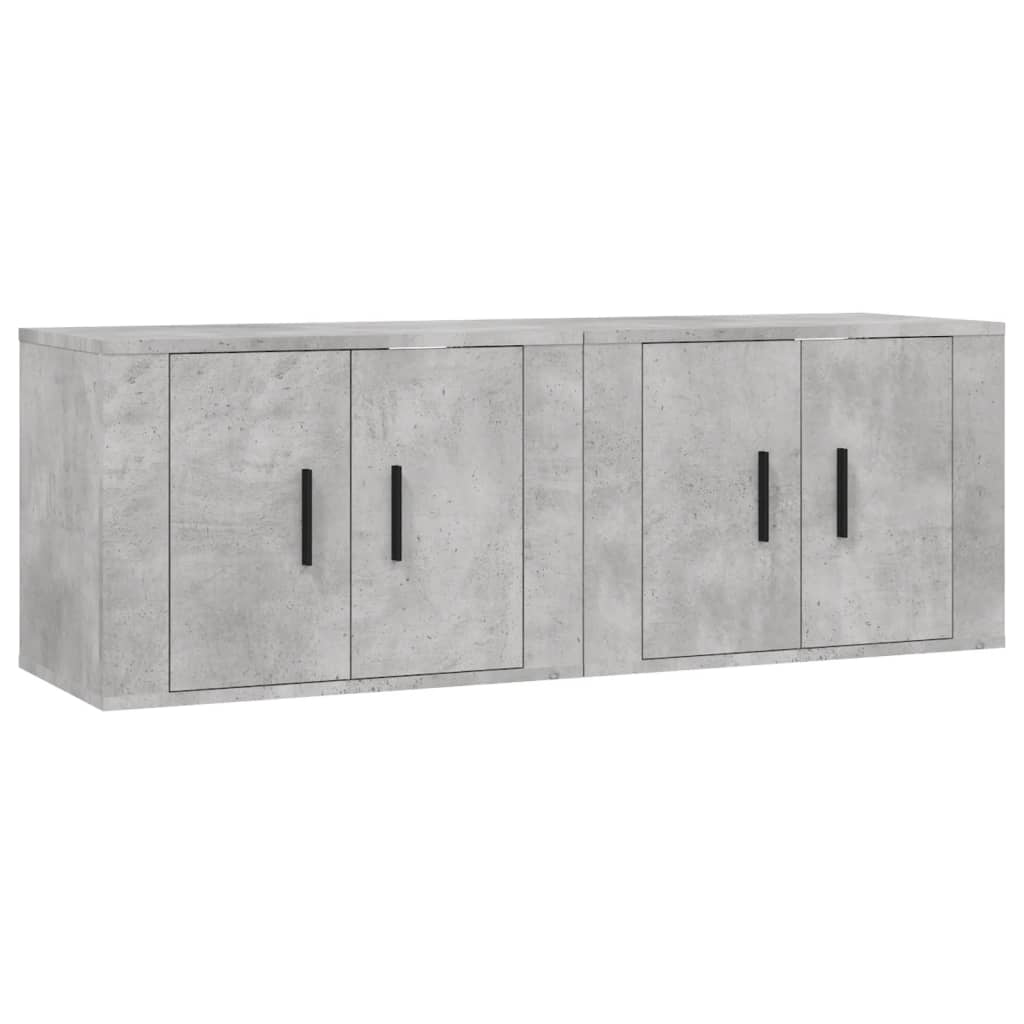 vidaXL Muebles para TV de pared 2 uds gris hormigón 57x34,5x40 cm