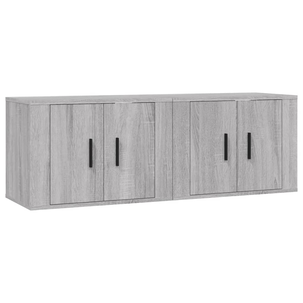 vidaXL Muebles para TV de pared 2 uds gris Sonoma 57x34,5x40 cm