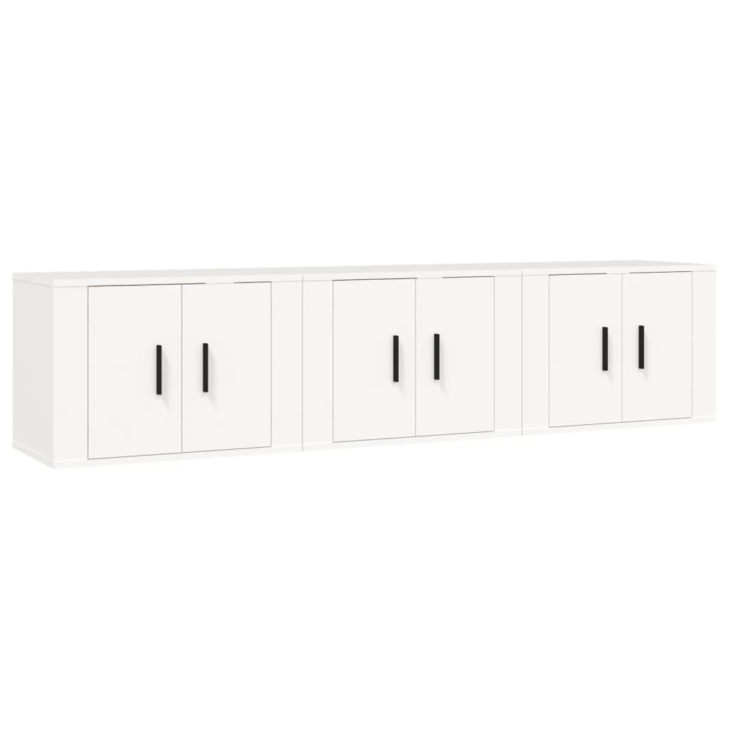 vidaXL Muebles de TV de pared 3 uds blanco 57x34,5x40 cm