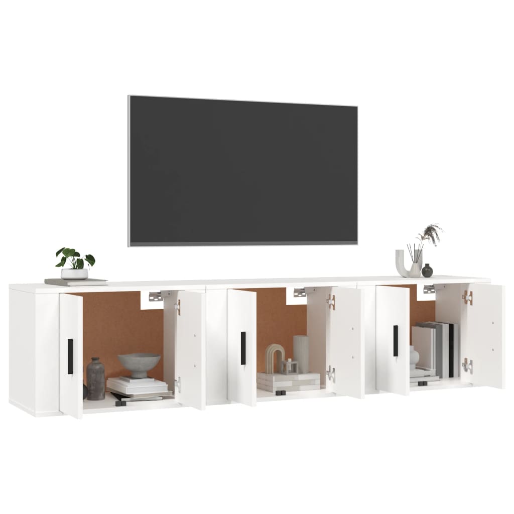 vidaXL Muebles de TV de pared 3 uds blanco 57x34,5x40 cm