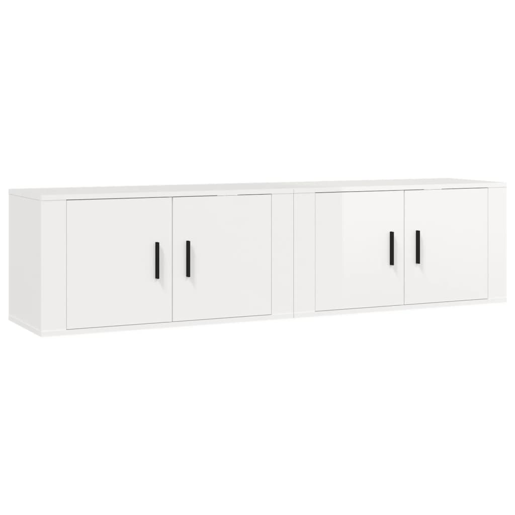 vidaXL Muebles para TV de pared 2 uds blanco brillante 80x34,5x40 cm