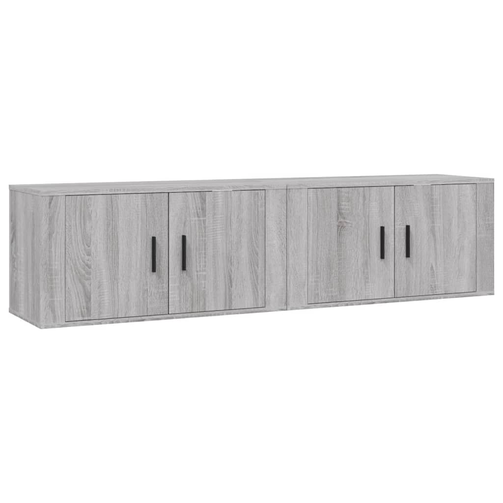 vidaXL Muebles para TV de pared 2 uds gris Sonoma 80x34,5x40 cm