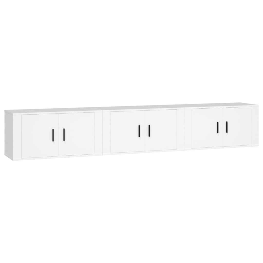 vidaXL Muebles para TV de pared 3 uds blanco 80x34,5x40 cm