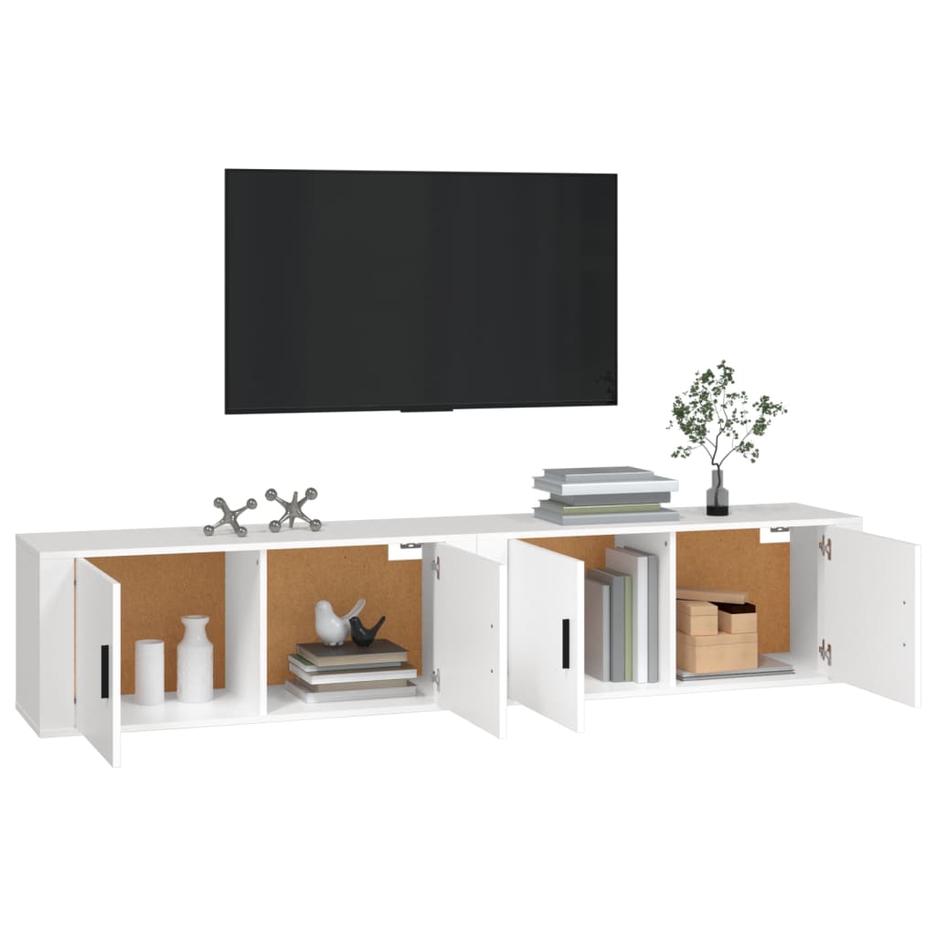 vidaXL Muebles para TV de pared 2 uds blanco 100x34,5x40 cm