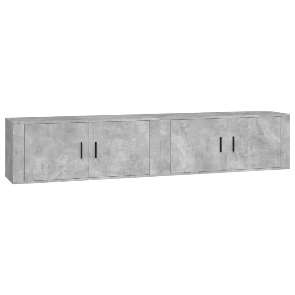 vidaXL Muebles para TV de pared 2 uds gris hormigón 100x34,5x40 cm