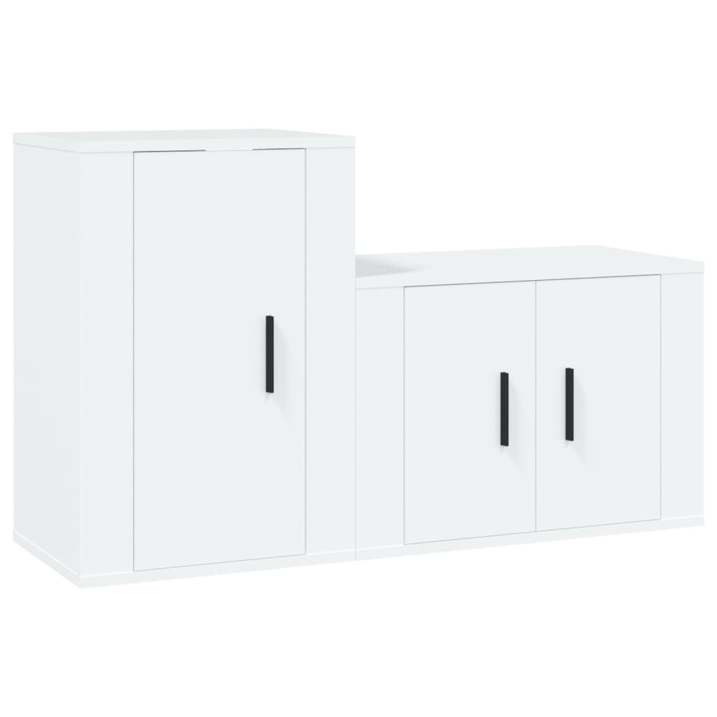 vidaXL Set de muebles de TV 2 piezas madera contrachapada blanco