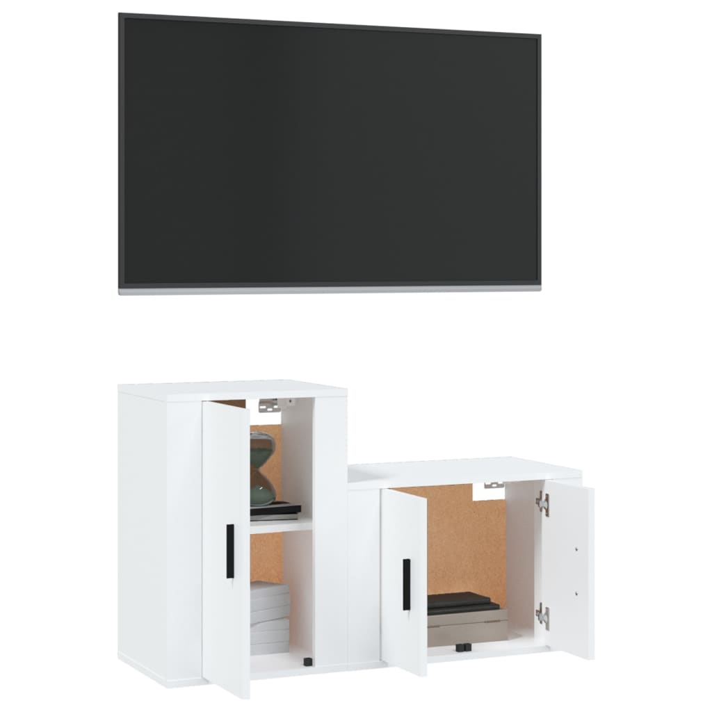 vidaXL Set de muebles de TV 2 piezas madera contrachapada blanco