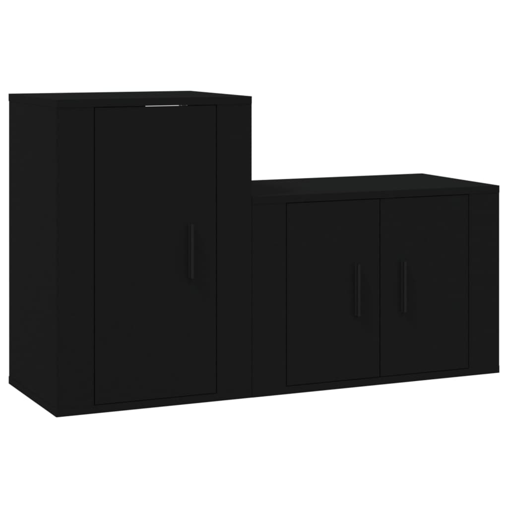 vidaXL Set de muebles para TV 2 piezas madera contrachapada negro