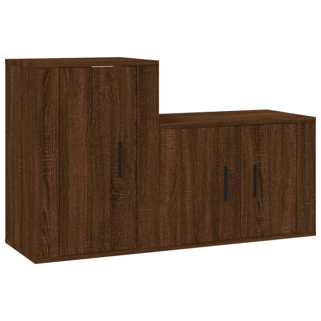 vidaXL Set de muebles para TV 2 pzas madera contrachapada roble marrón