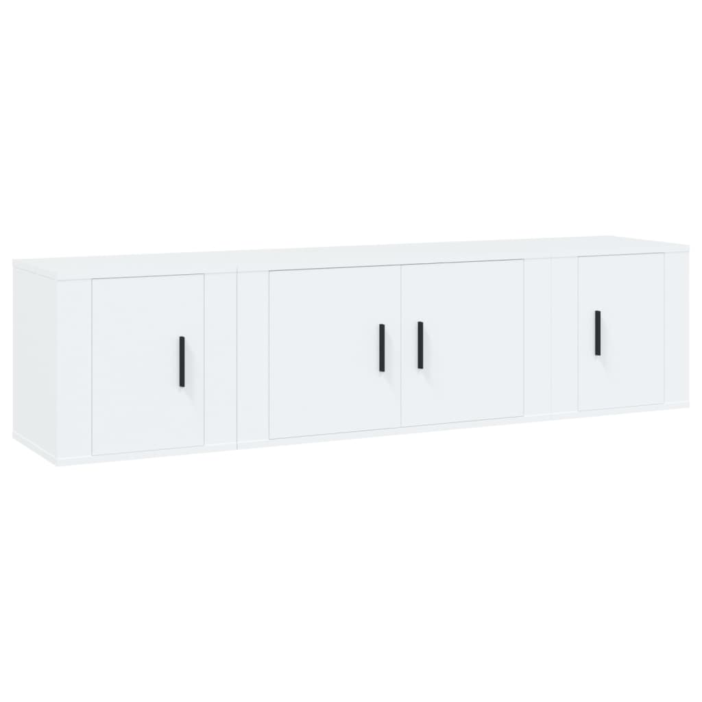 vidaXL Set de muebles de TV 3 piezas madera contrachapada blanco