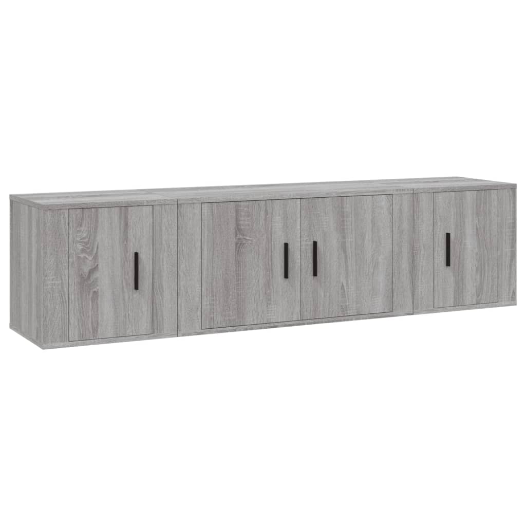 vidaXL Set de muebles para TV 3 pzas madera contrachapada gris Sonoma