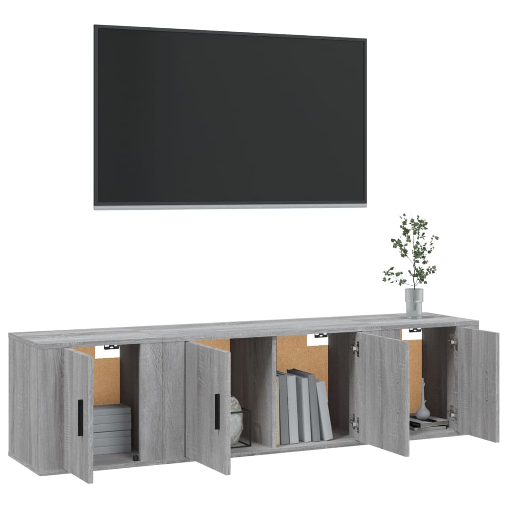 vidaXL Set de muebles para TV 3 pzas madera contrachapada gris Sonoma