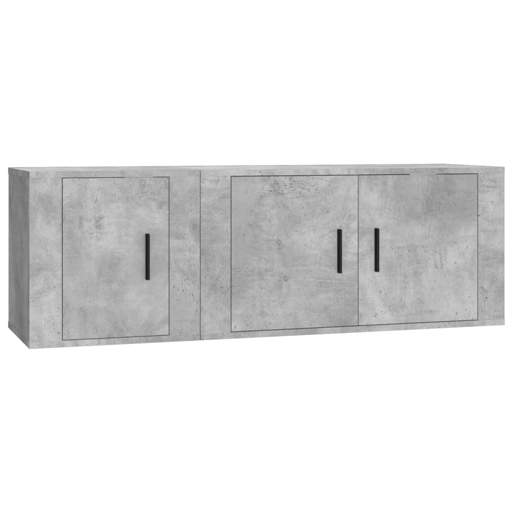 vidaXL Set de muebles de TV 2 pzas madera contrachapada gris hormigón