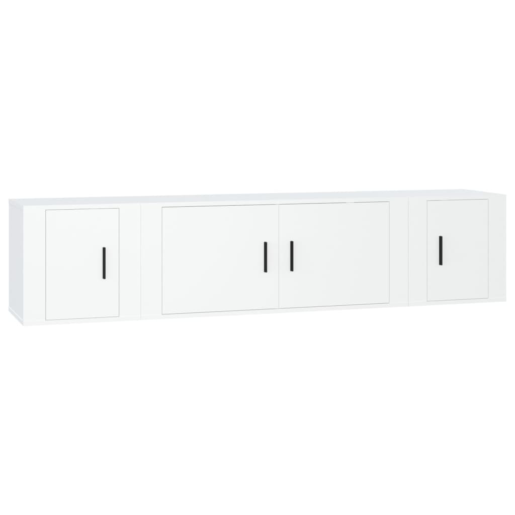 vidaXL Set de muebles de TV 3 piezas madera contrachapada blanco