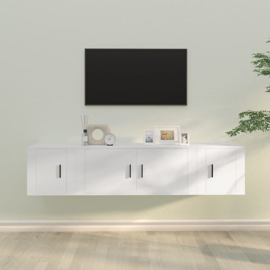 vidaXL Set de muebles de TV 3 piezas madera contrachapada blanco