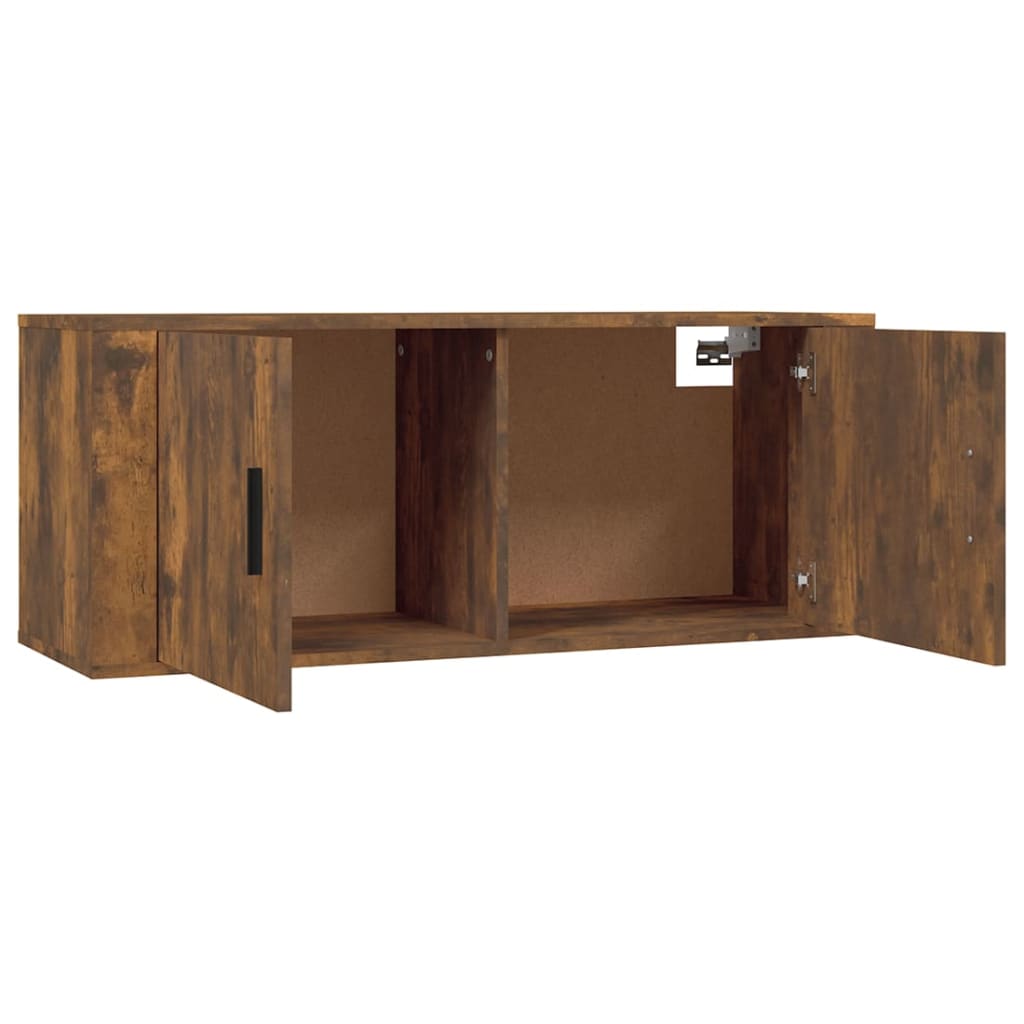 vidaXL Set de muebles de TV 3 pzas madera contrachapada roble ahumado