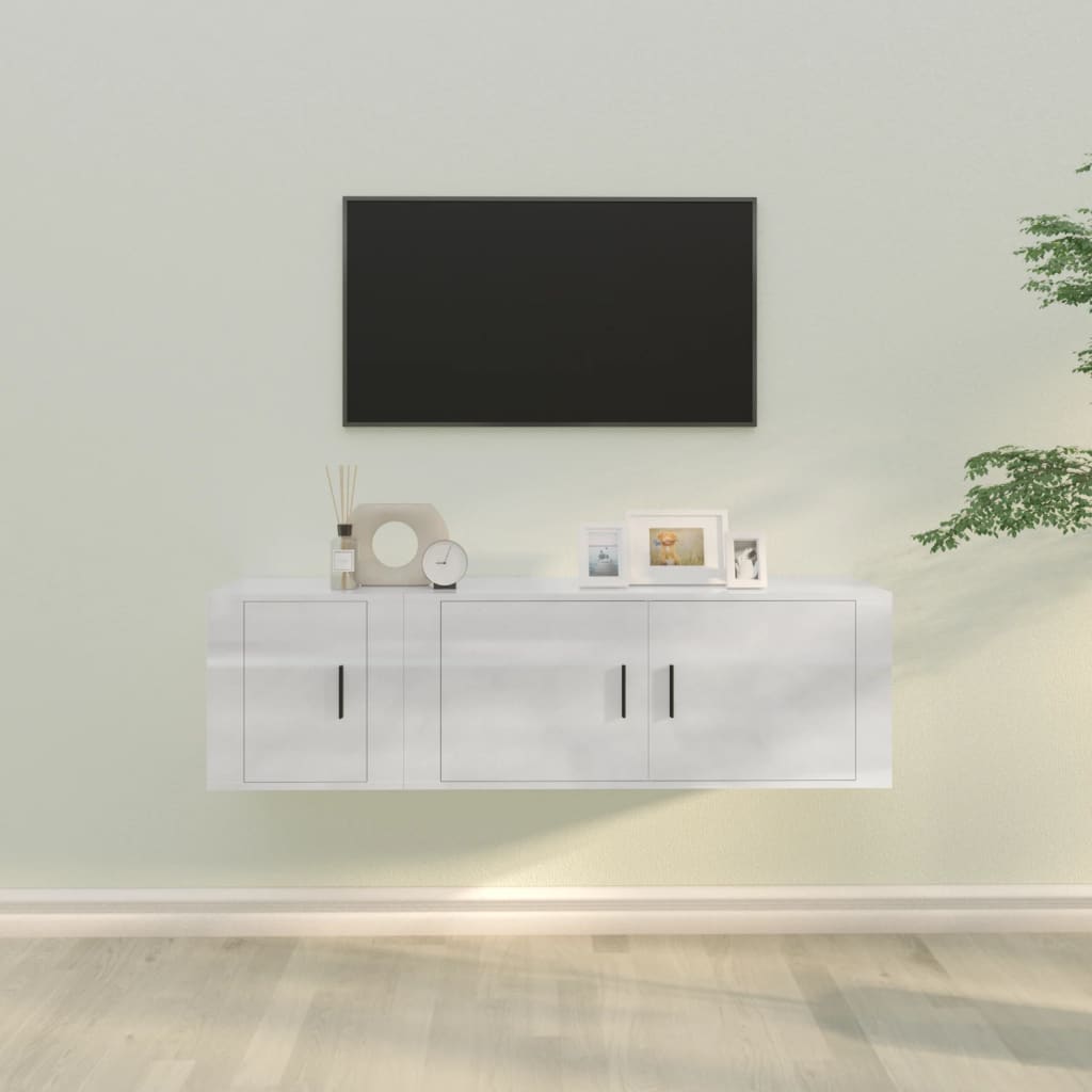 vidaXL Set de muebles de TV 2 pzas madera contrachapada blanco brillo