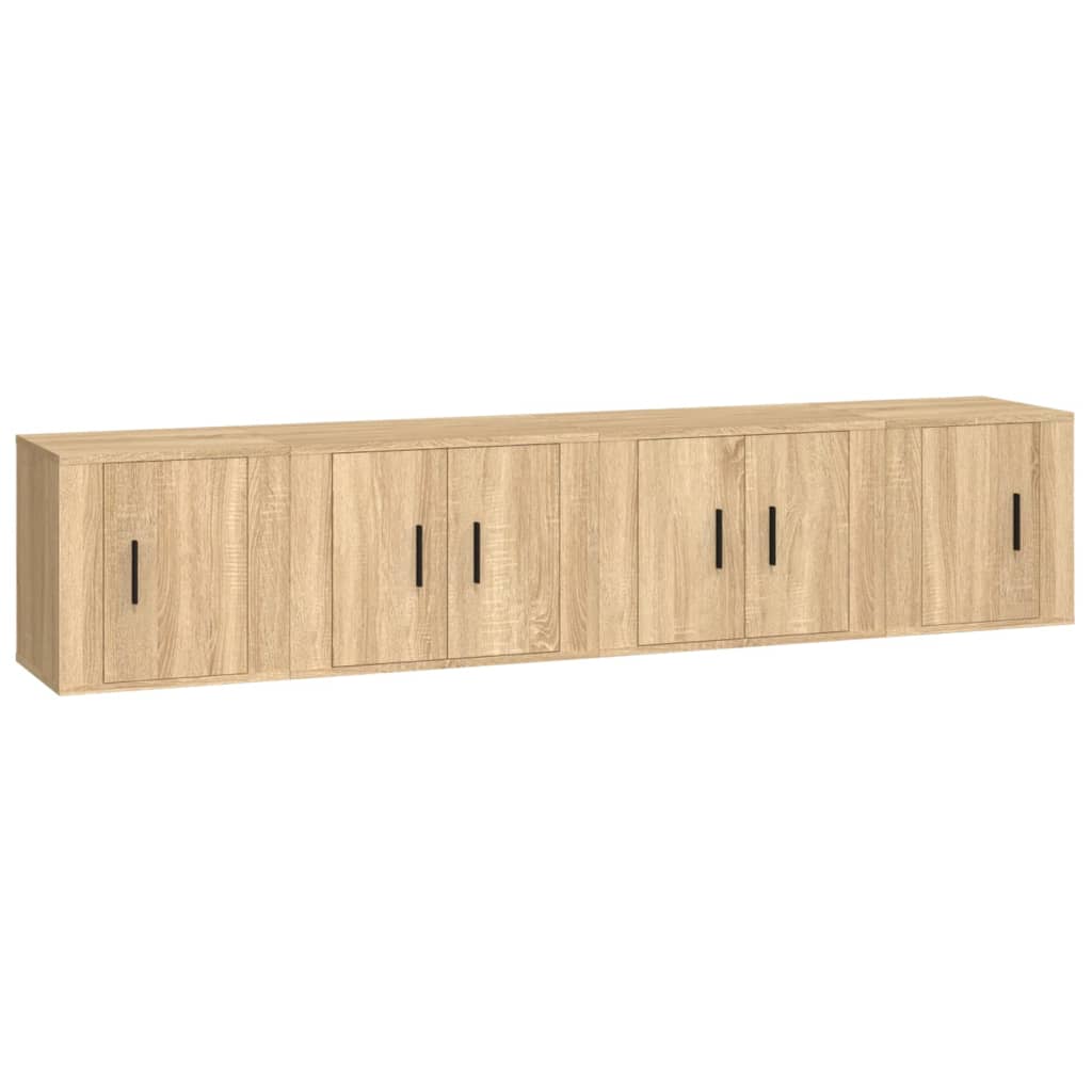 vidaXL Set de muebles para TV 4 pzas madera contrachapada roble Sonoma