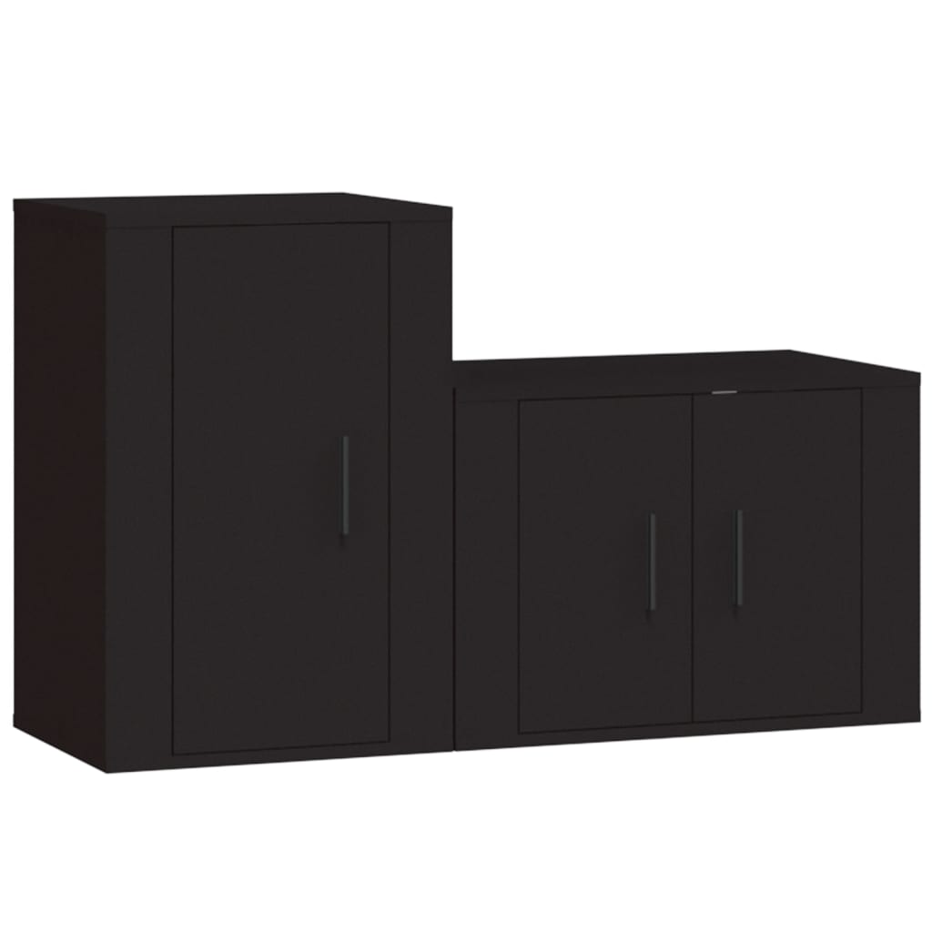 vidaXL Set de muebles para TV 2 piezas madera contrachapada negro