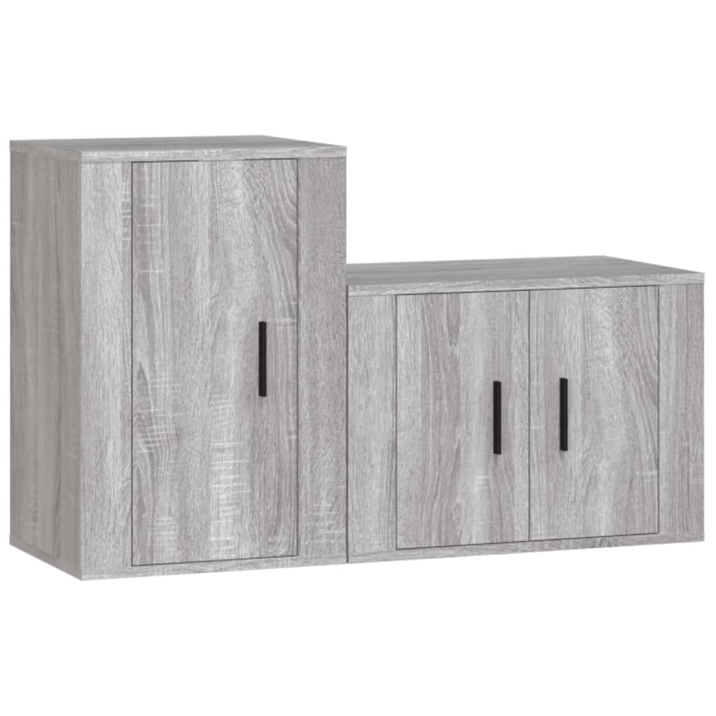 vidaXL Set de muebles para TV 2 pzas madera contrachapada gris Sonoma