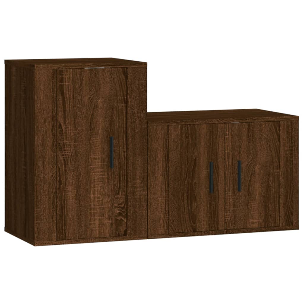 vidaXL Set de muebles para TV 2 pzas madera contrachapada roble marrón