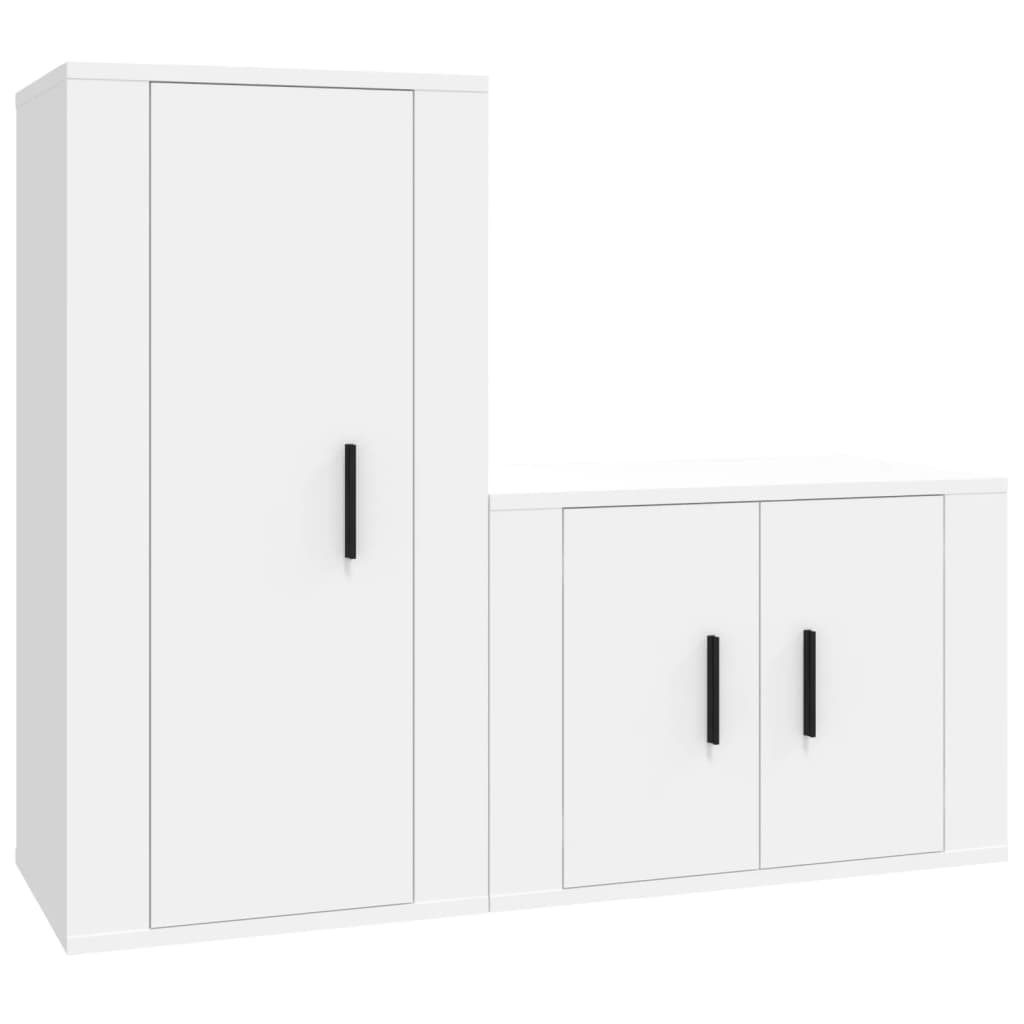 vidaXL Set de muebles de TV 2 piezas madera contrachapada blanco