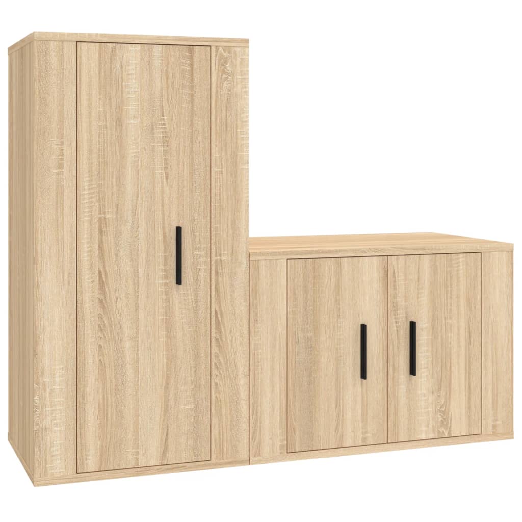 vidaXL Set de muebles para TV 2 pzas madera contrachapada roble sonoma