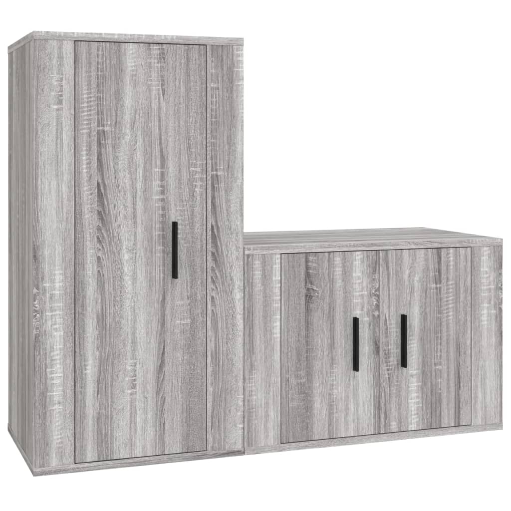 vidaXL Set de muebles para TV 2 pzas madera contrachapada gris Sonoma