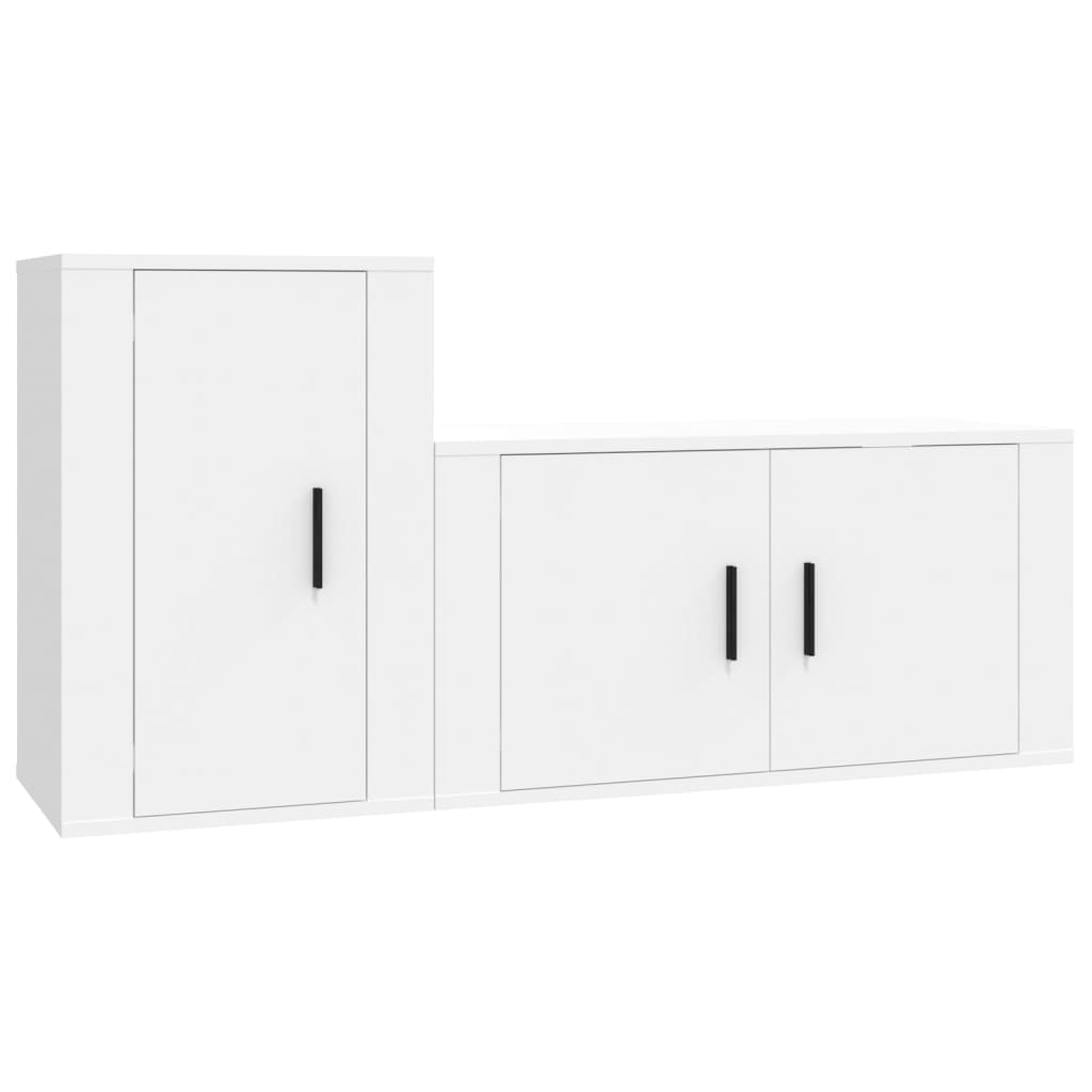 vidaXL Set de muebles de TV 2 piezas madera contrachapada blanco